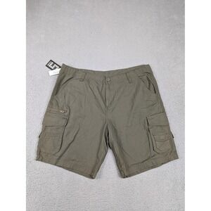 Subculture Cargo Shorts Mens 40 Green Ripstop Multi Pocket Utility Cotton Hiking